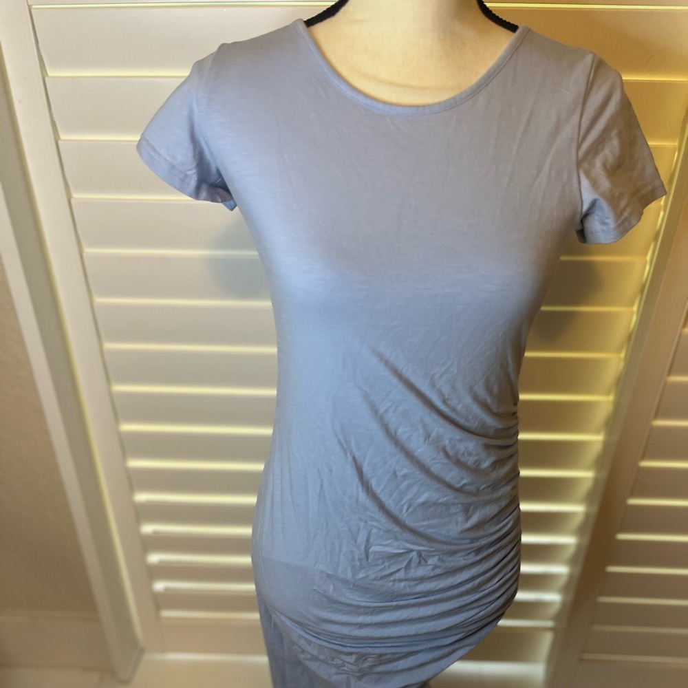 Elegant Gray Ruched Dress